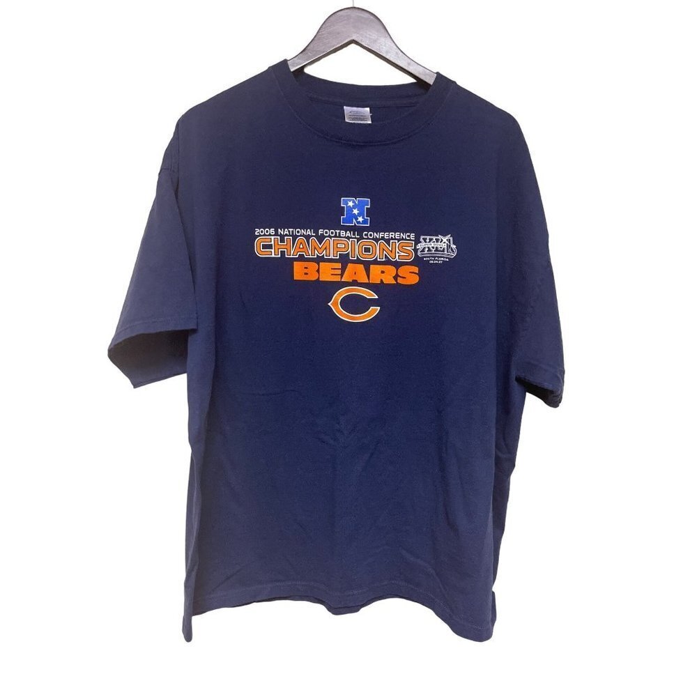 NFL Chicago Bears Football 2006 NFC Champion Blue Short Sleeve T-Shirt Men's 2XL